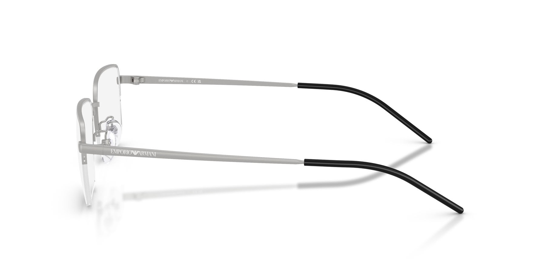 Occhiali da vista Emporio Armani EA 1180D (3015) colore argento opaco forma quadrato lenti lente demo
