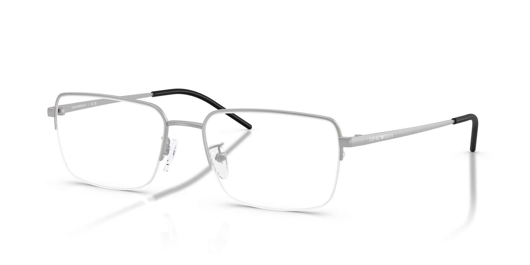 Occhiali da vista Emporio Armani EA 1180D (3015) colore argento opaco forma quadrato lenti lente demo