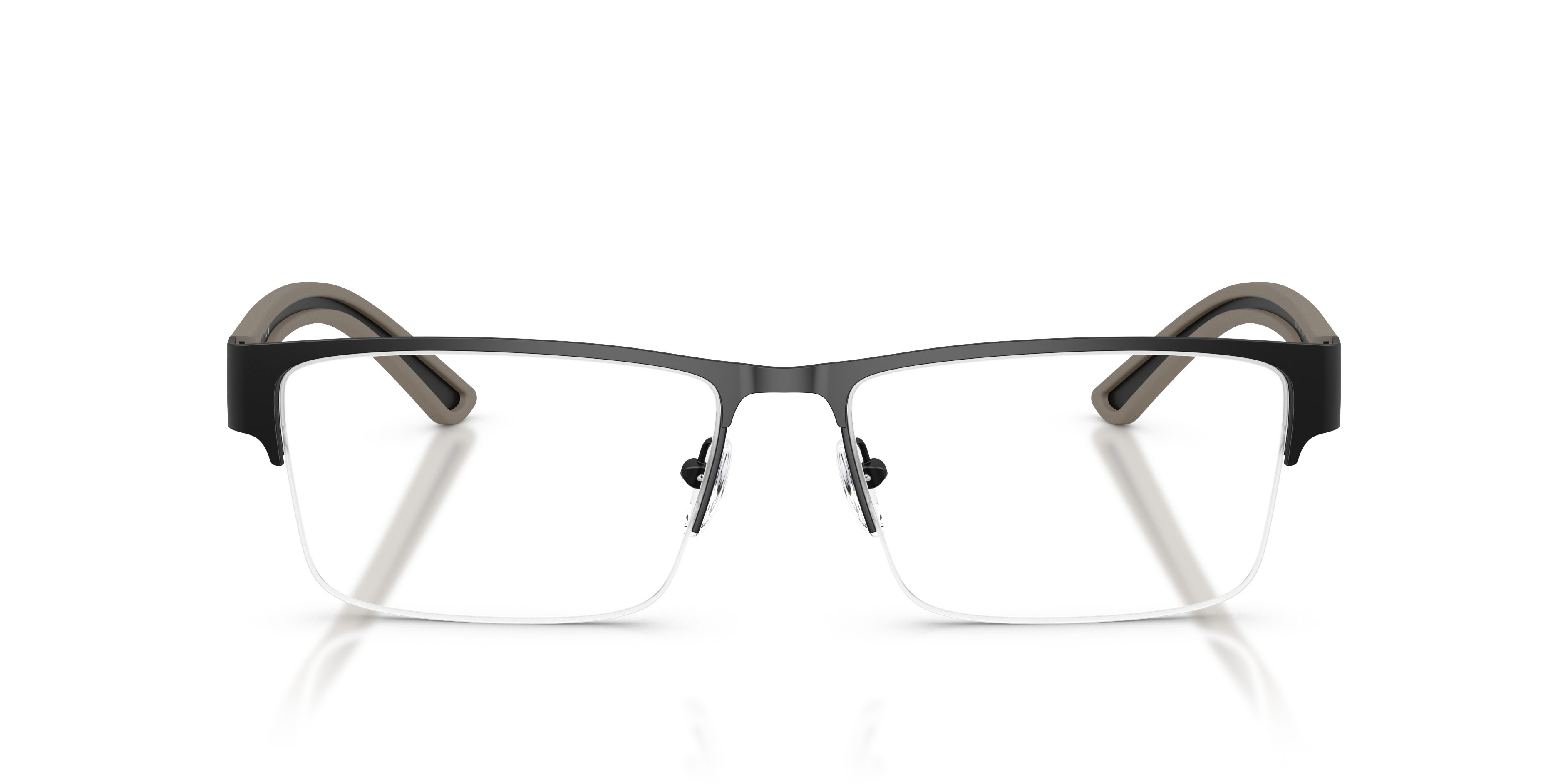 Occhiali da vista Emporio Armani EA 1182 (3001) colore nero opaco gommato forma rettangolare lenti lente demo