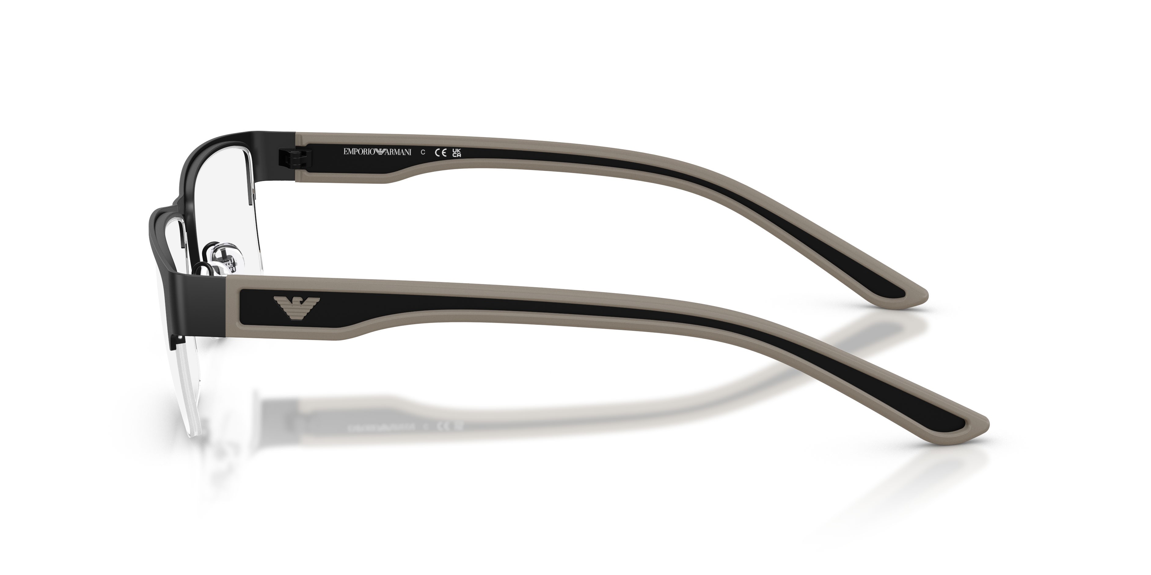 Occhiali da vista Emporio Armani EA 1182 (3001) colore nero opaco gommato forma rettangolare lenti lente demo