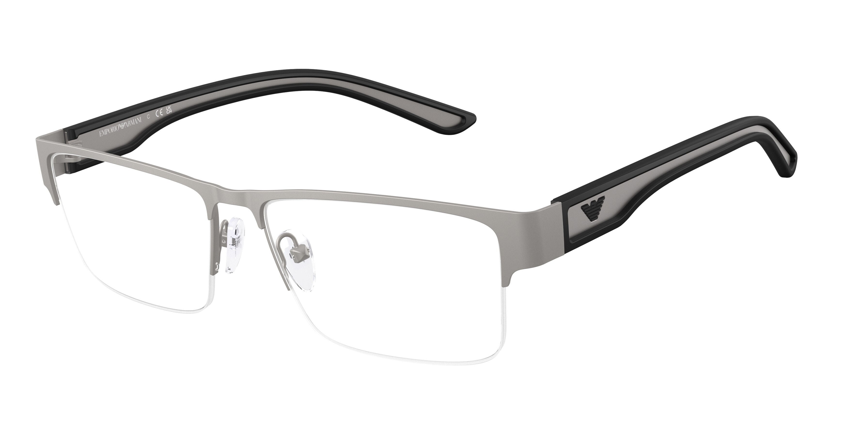 Occhiali da vista Emporio Armani EA 1182 (3003) colore gomma gunmetal forma rettangolare lenti lente demo