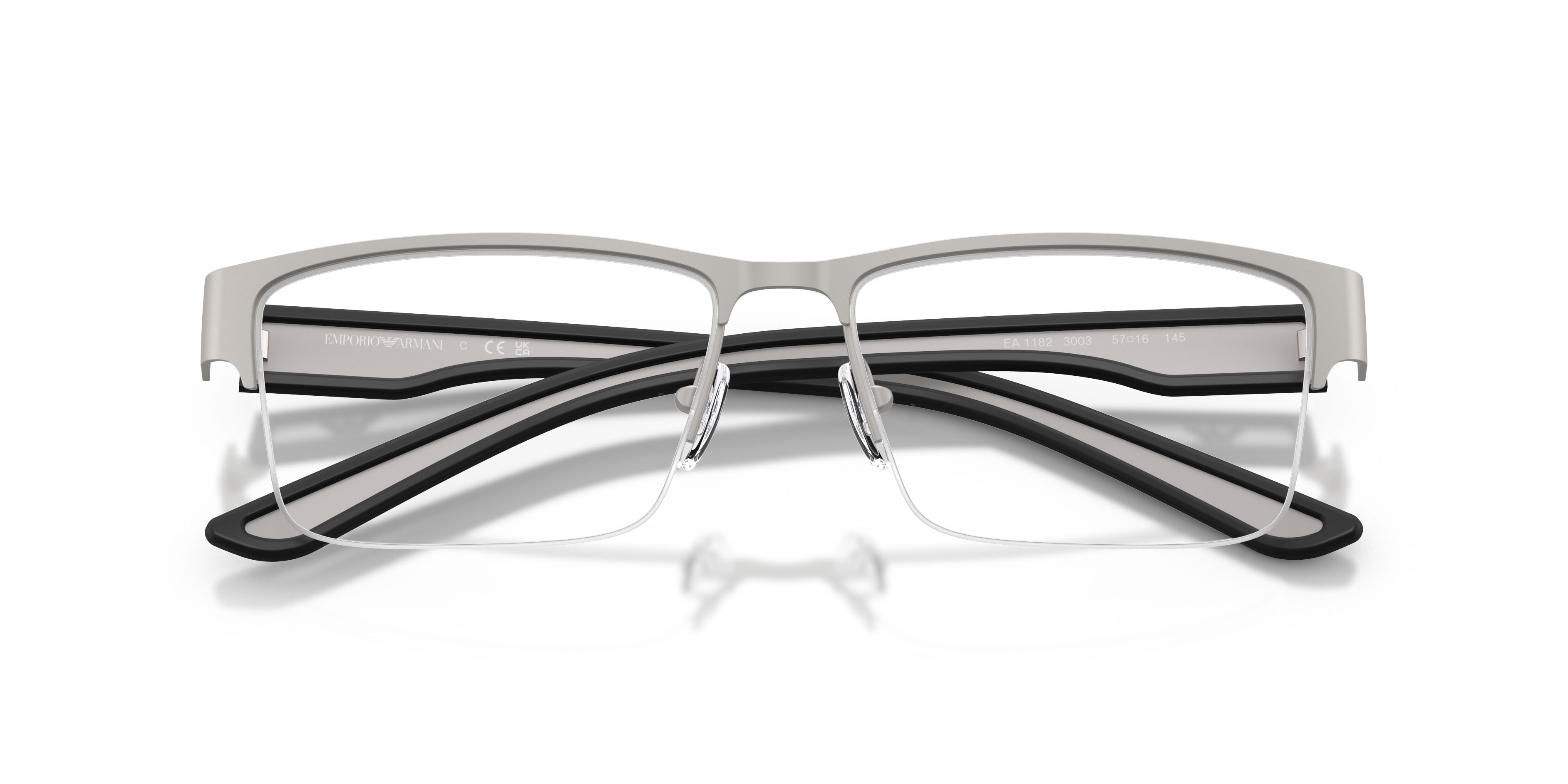 Occhiali da vista Emporio Armani EA 1182 (3003) colore gomma gunmetal forma rettangolare lenti lente demo