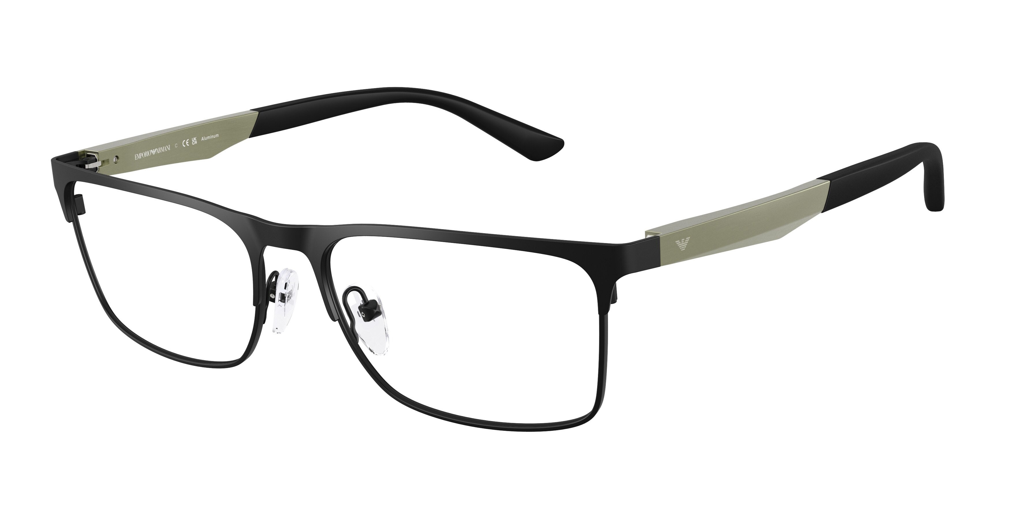 Occhiali da vista Emporio Armani EA 1183 (3433) colore nero opaco forma rettangolare lenti lente demo