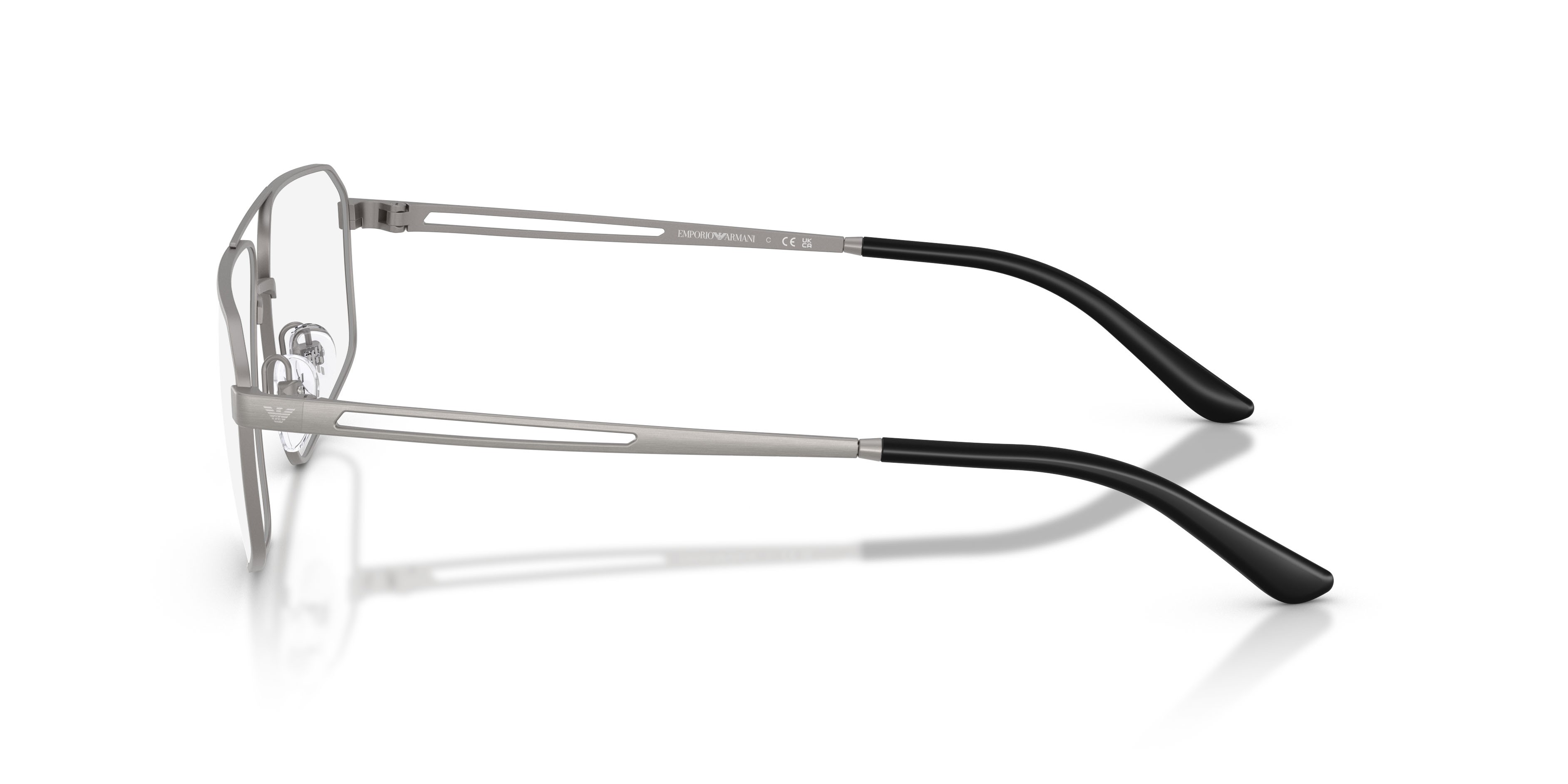 Occhiali da vista Emporio Armani EA 1184 (3032) colore gunmetal scuro spazzolato forma aviator lenti lente demo