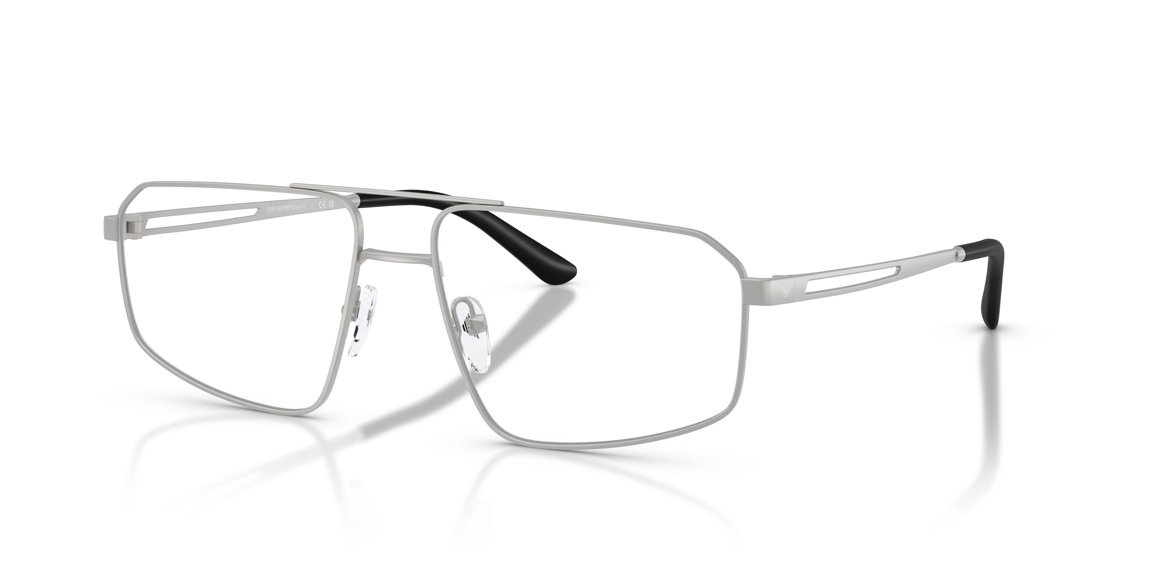 Occhiali da vista Emporio Armani EA 1184 (3045) colore argento opaco forma aviator lenti lente demo