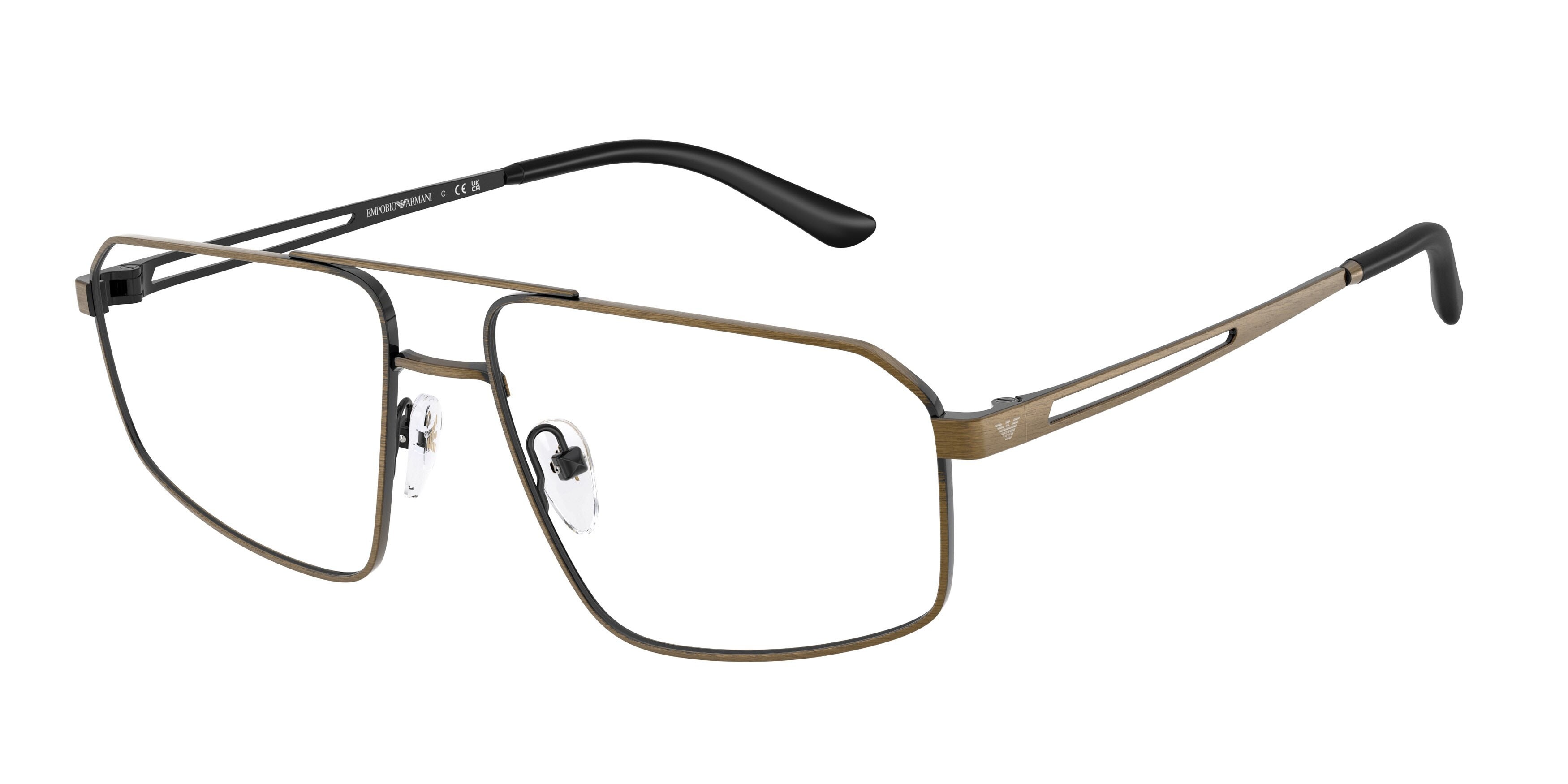 Occhiali da vista Emporio Armani EA 1184 (3270) colore brushed antique gold forma aviator lenti lente demo