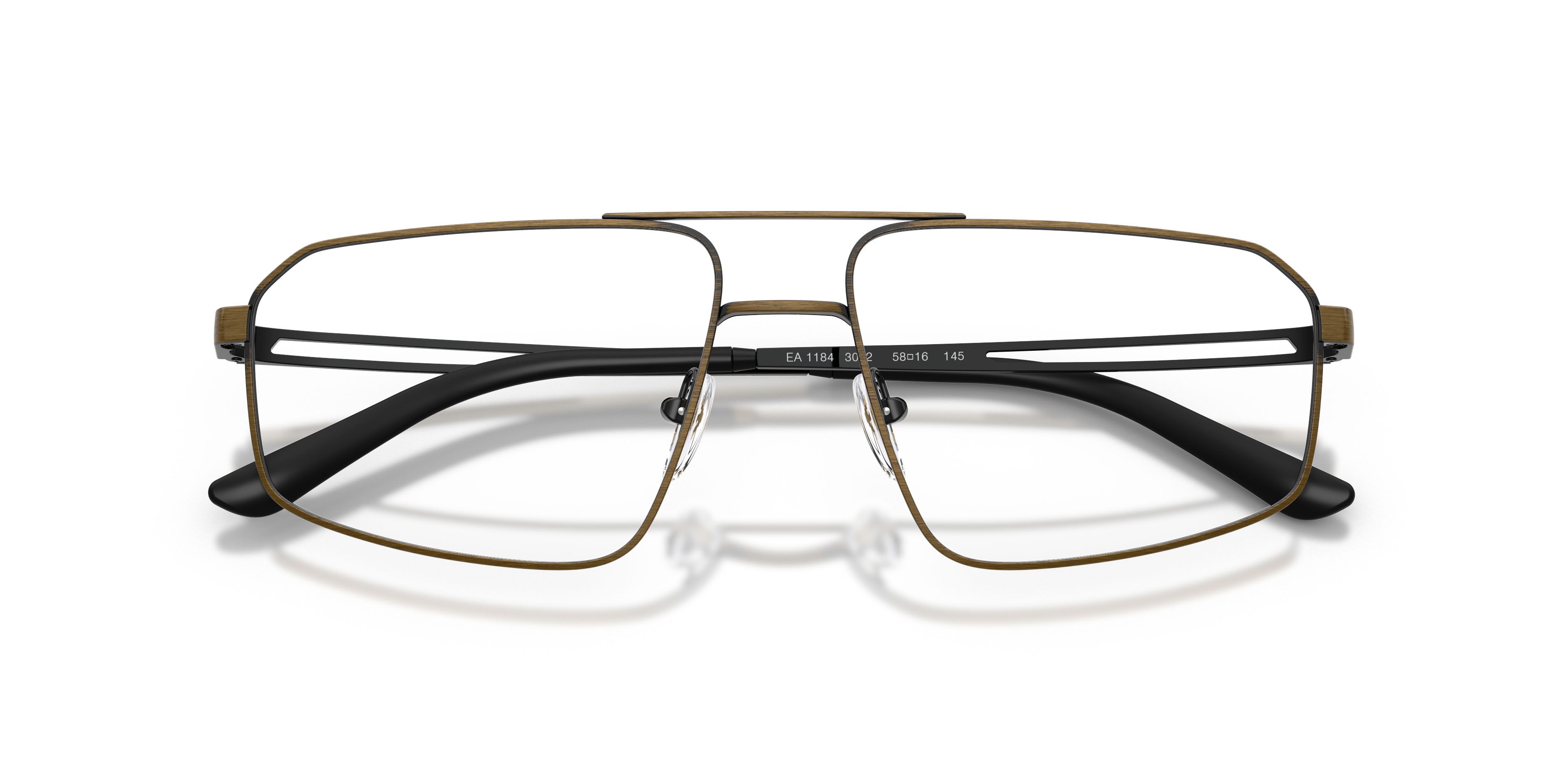 Occhiali da vista Emporio Armani EA 1184 (3270) colore brushed antique gold forma aviator lenti lente demo