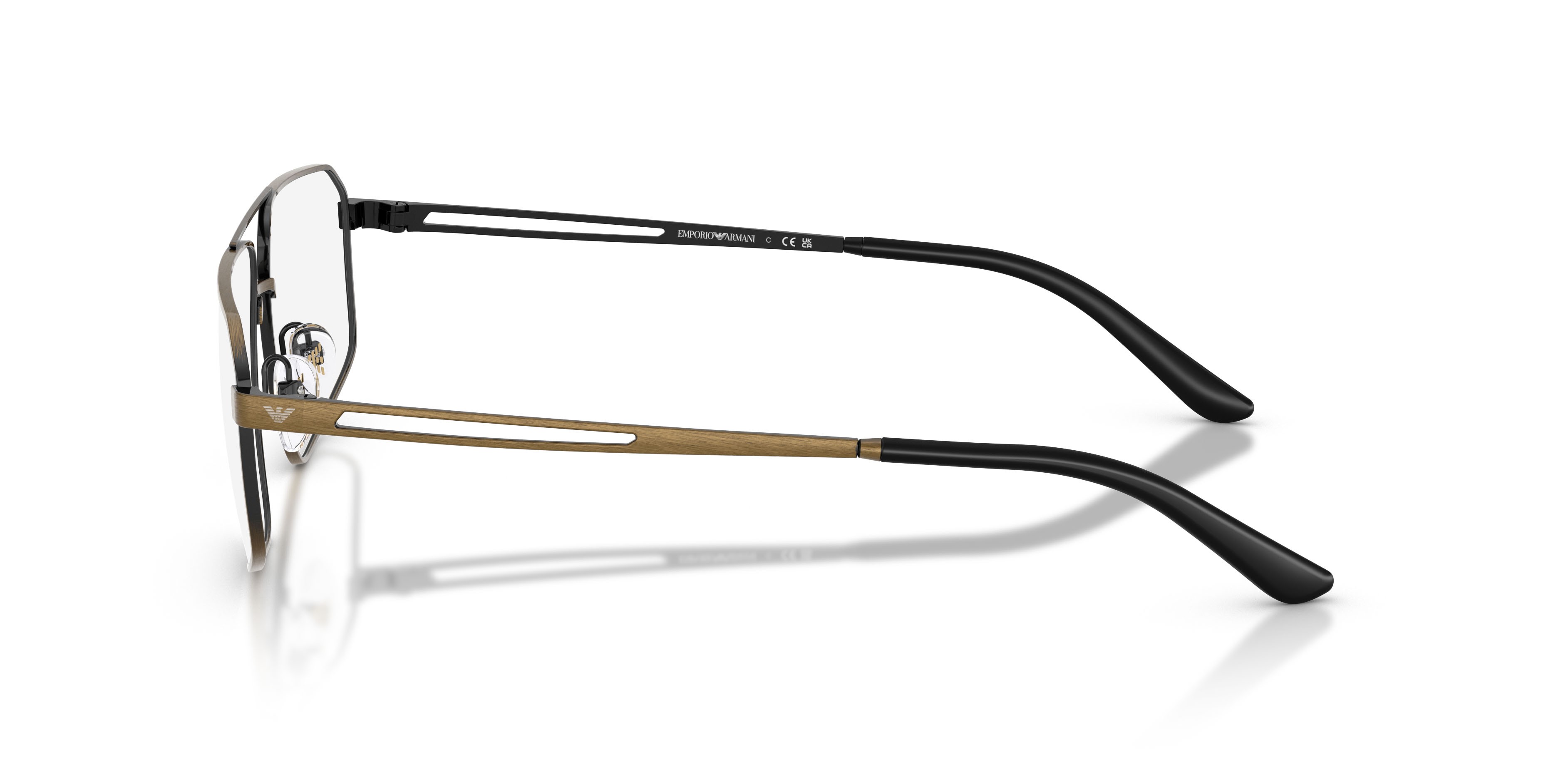 Occhiali da vista Emporio Armani EA 1184 (3270) colore brushed antique gold forma aviator lenti lente demo