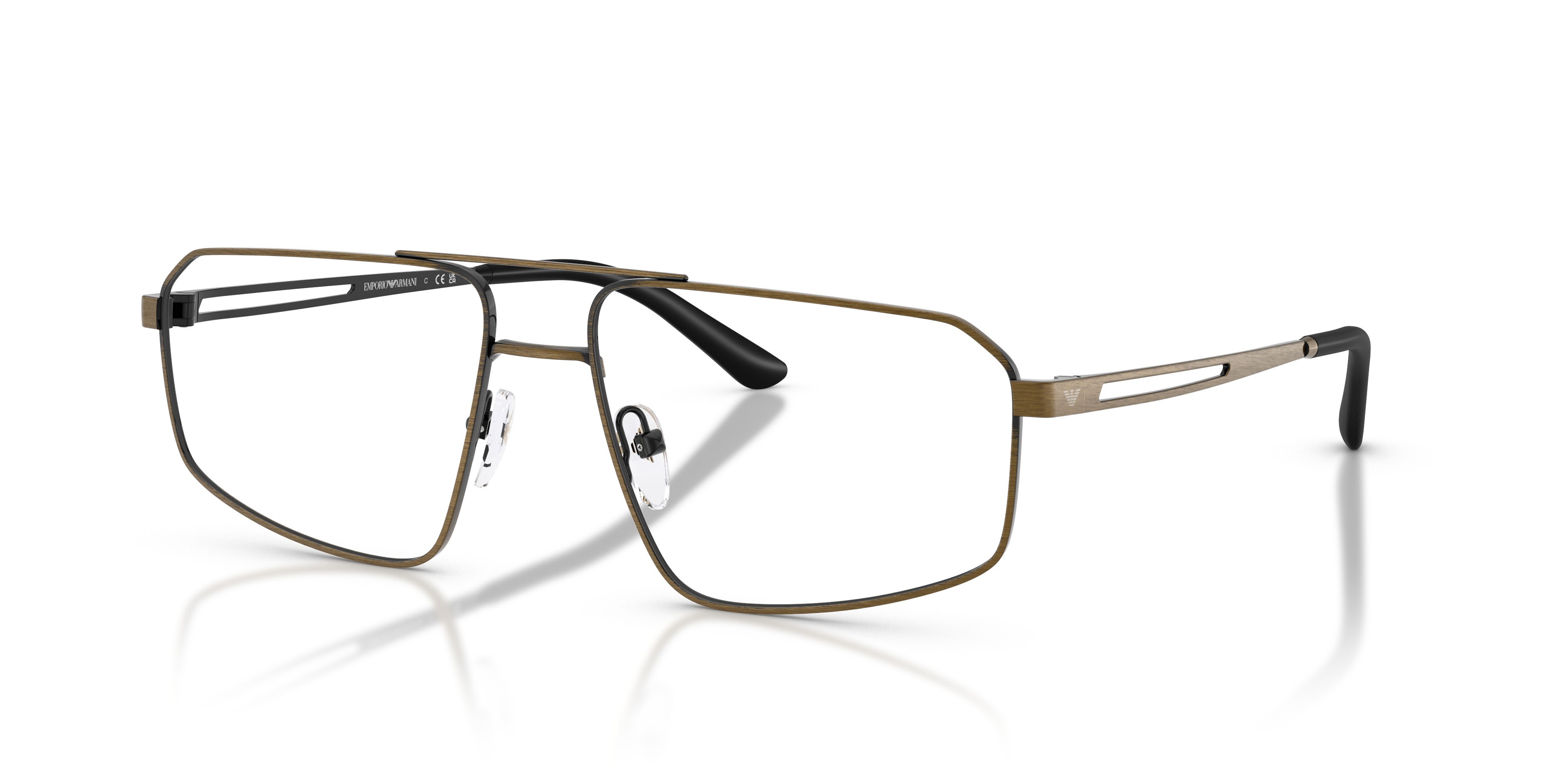 Occhiali da vista Emporio Armani EA 1184 (3270) colore brushed antique gold forma aviator lenti lente demo