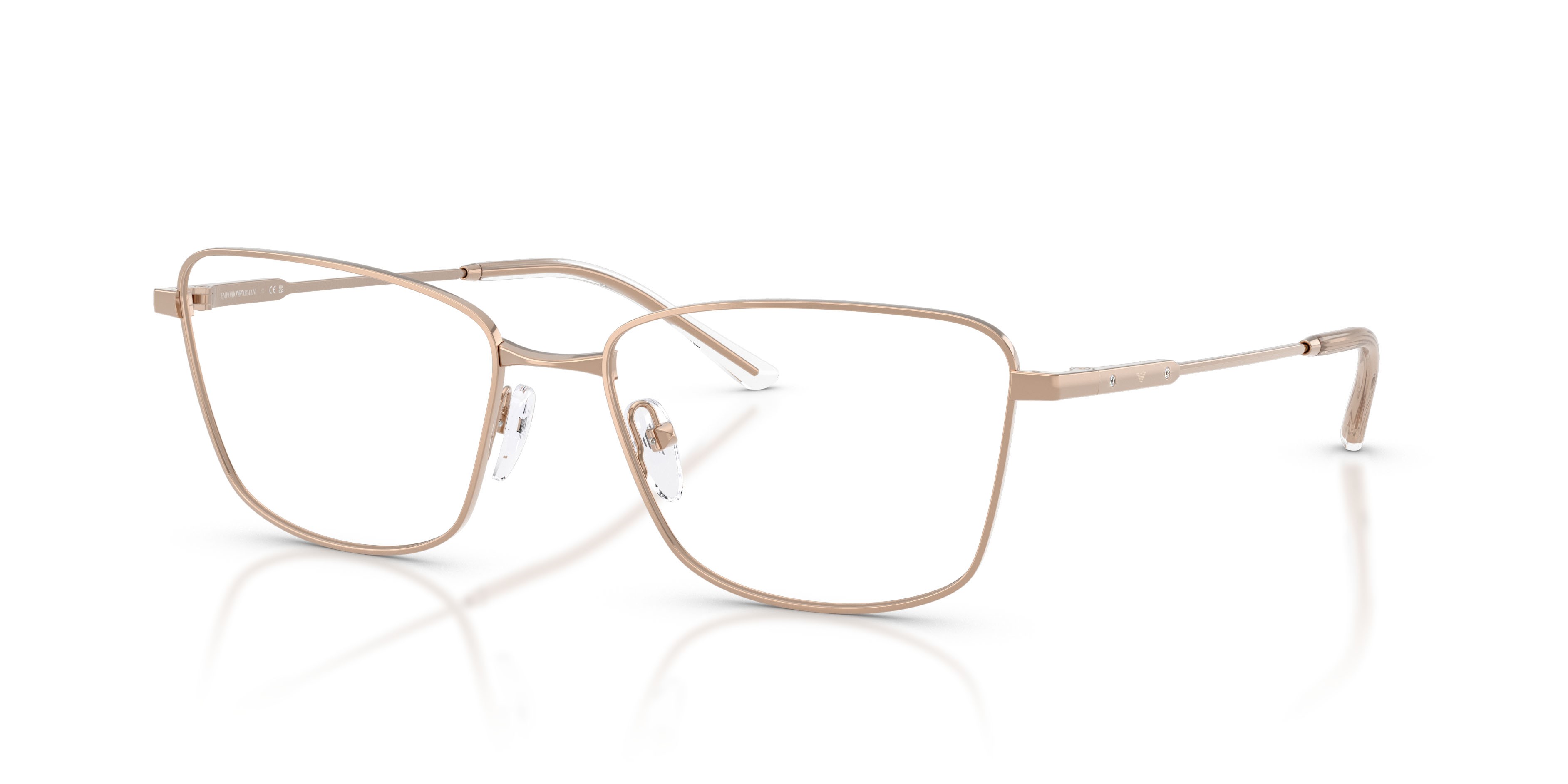 Eyeglasses Emporio Armani EA 1185B (3011) color rose gold lucido shape irregular lenses lente demo