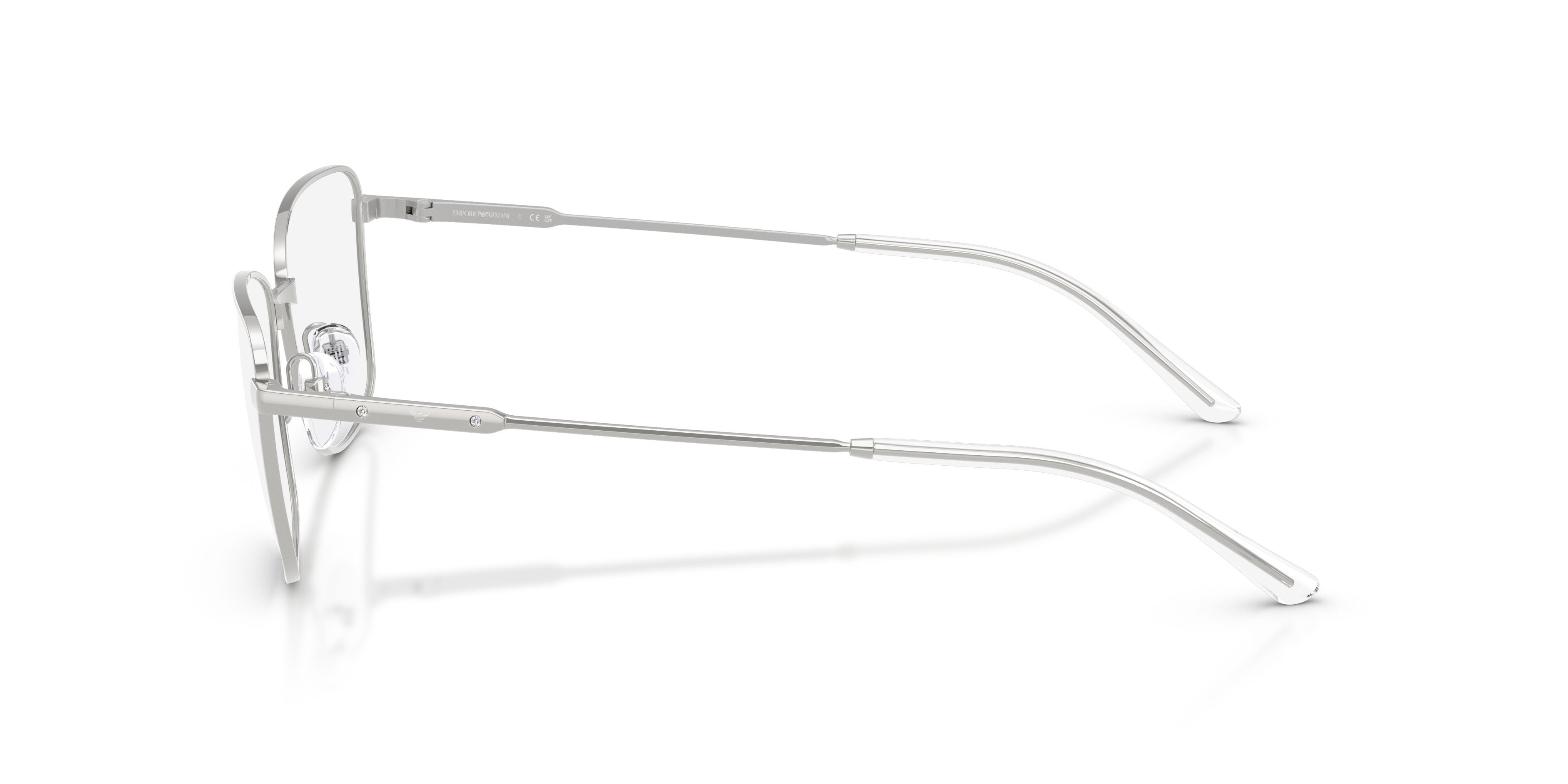 Eyeglasses Emporio Armani EA 1185B (3015) color argento lucido shape irregular lenses lente demo