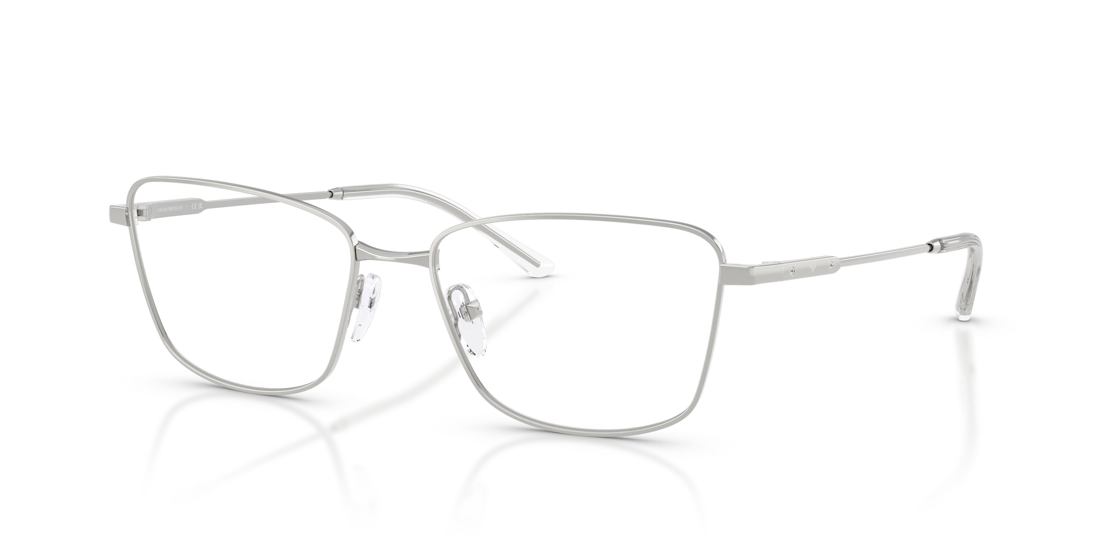 Eyeglasses Emporio Armani EA 1185B (3015) color argento lucido shape irregular lenses lente demo