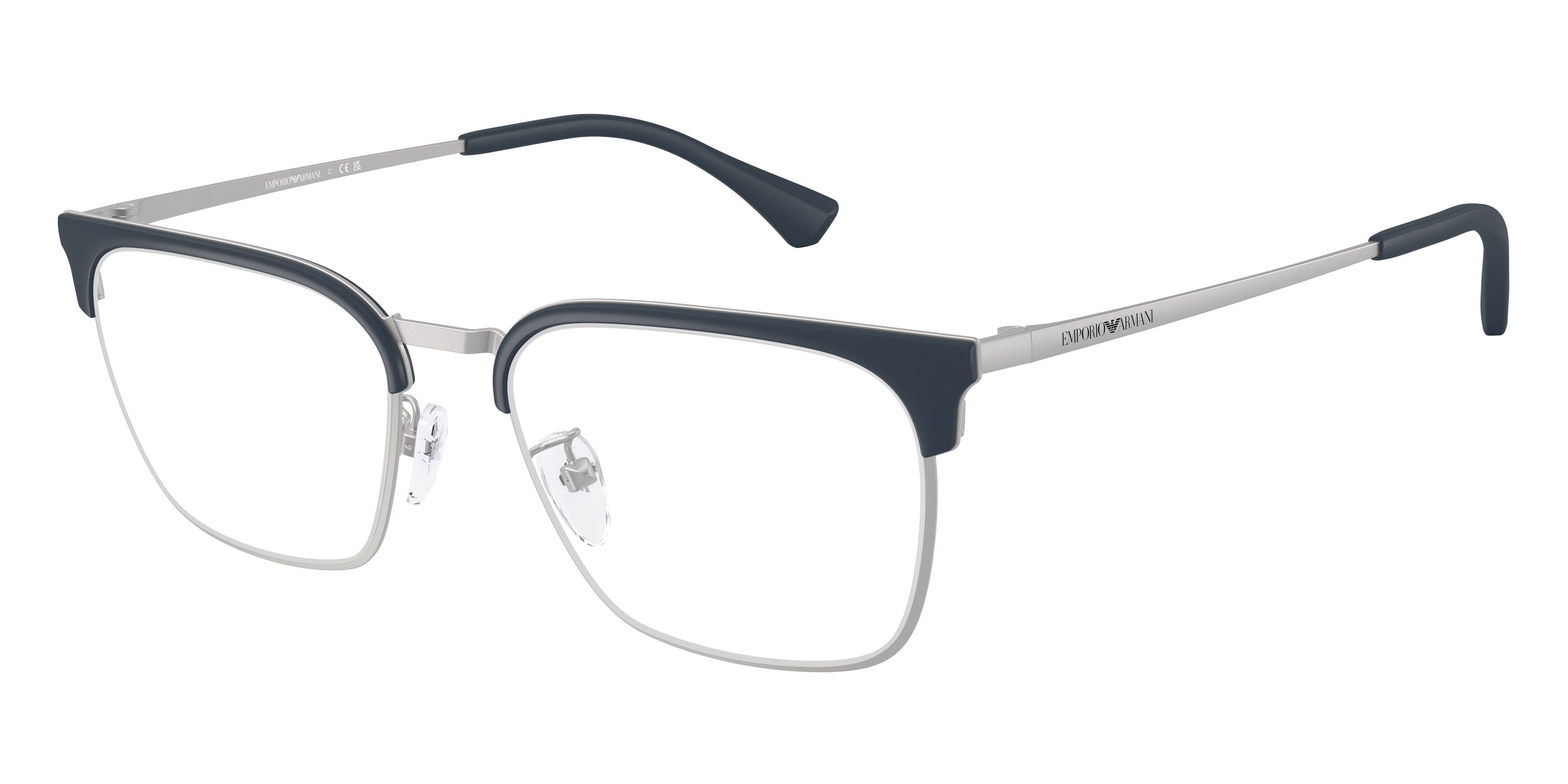 Occhiali da vista Emporio Armani EA 1186D (3015) colore argento opaco forma quadrato lenti lente demo
