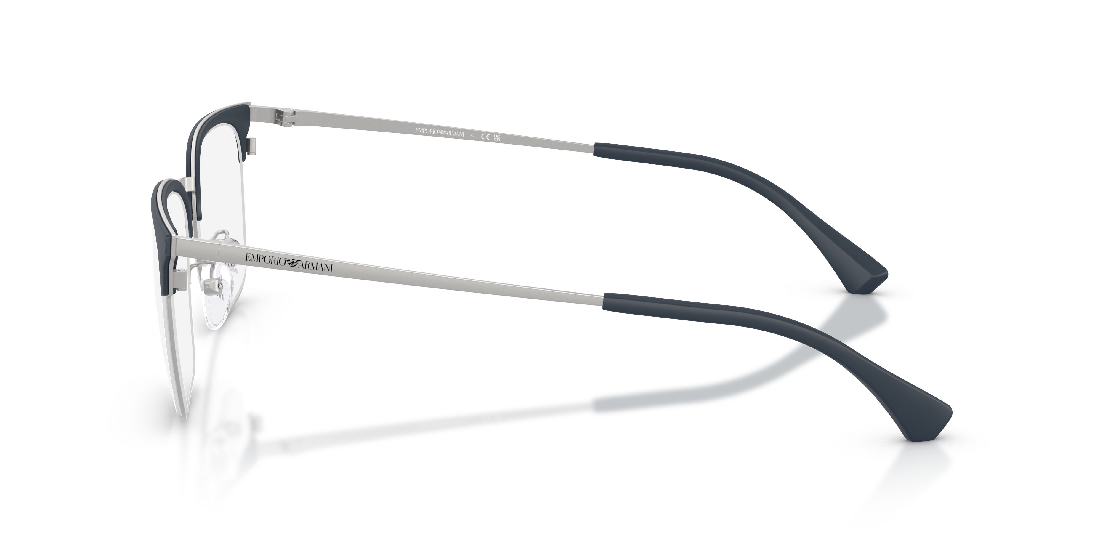 Occhiali da vista Emporio Armani EA 1186D (3015) colore argento opaco forma quadrato lenti lente demo