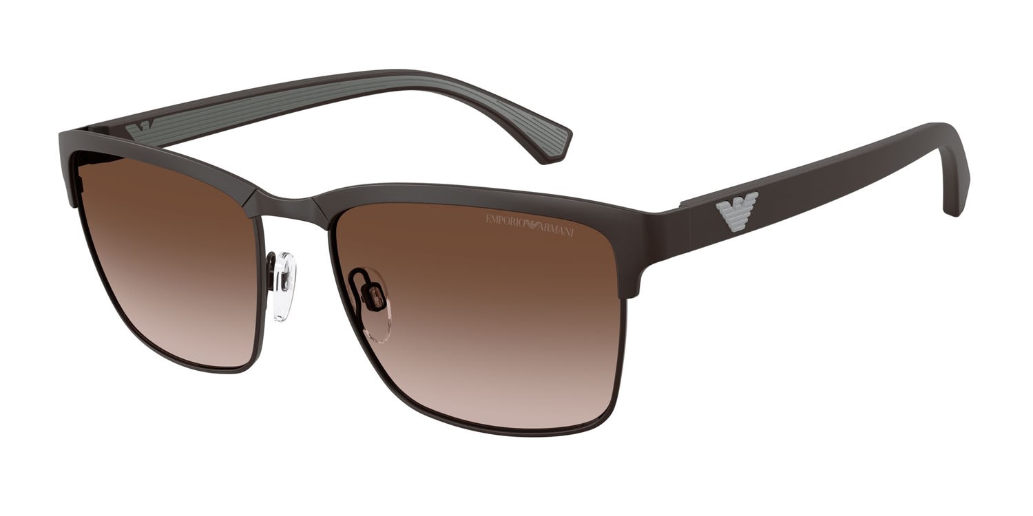 Occhiali da sole Emporio Armani EA 2087 (339013) colore marrone opaco forma quadrato lenti marrone sfumato