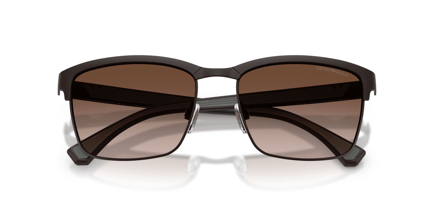 Occhiali da sole Emporio Armani EA 2087 (339013) colore marrone opaco forma quadrato lenti marrone sfumato