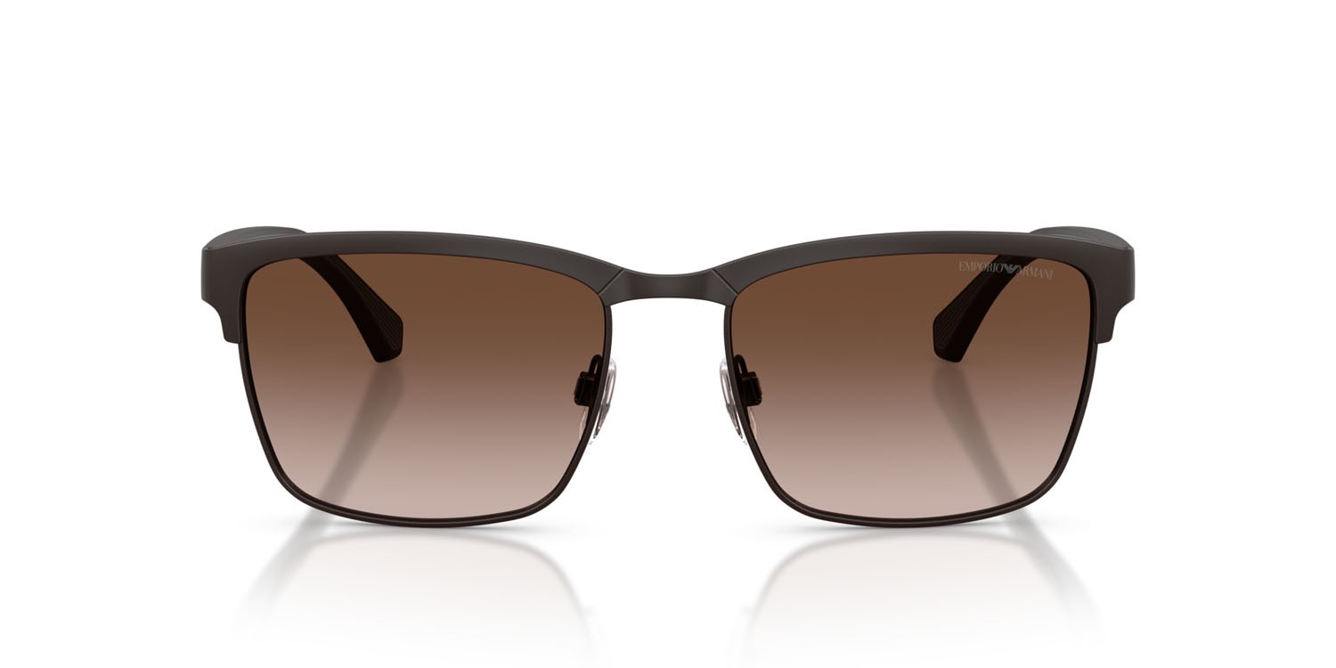 Occhiali da sole Emporio Armani EA 2087 (339013) colore marrone opaco forma quadrato lenti marrone sfumato
