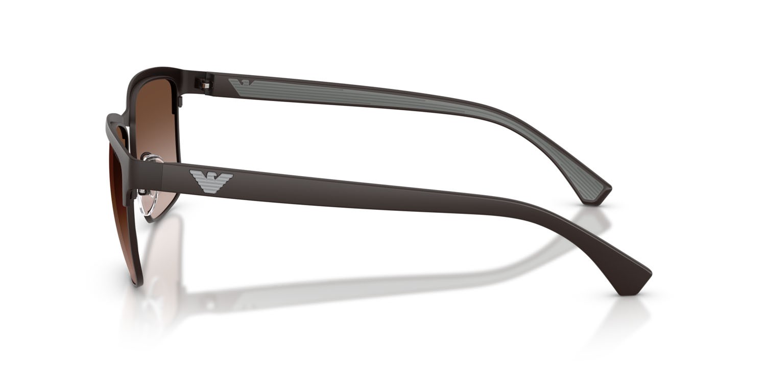 Occhiali da sole Emporio Armani EA 2087 (339013) colore marrone opaco forma quadrato lenti marrone sfumato