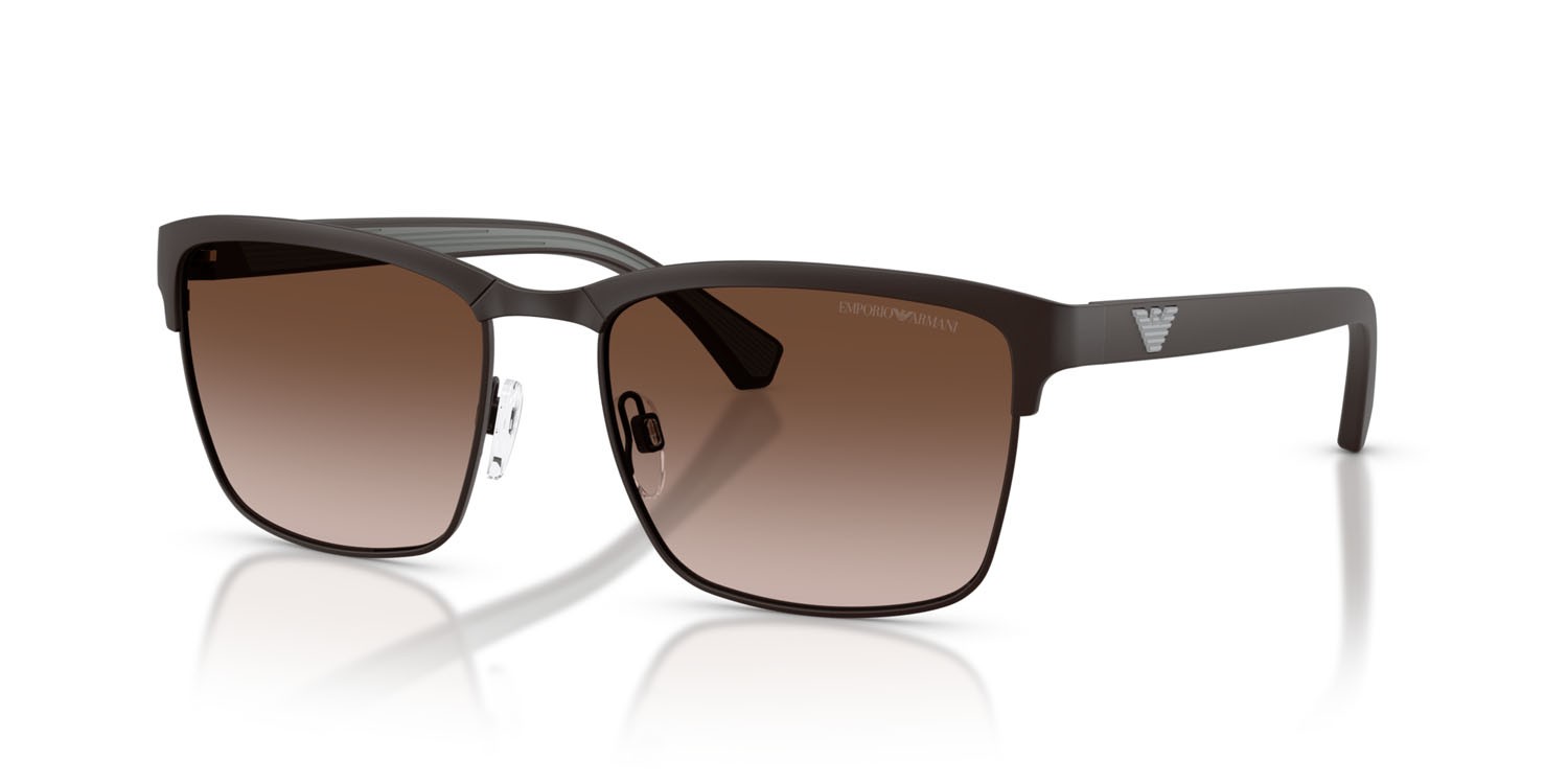 Occhiali da sole Emporio Armani EA 2087 (339013) colore marrone opaco forma quadrato lenti marrone sfumato