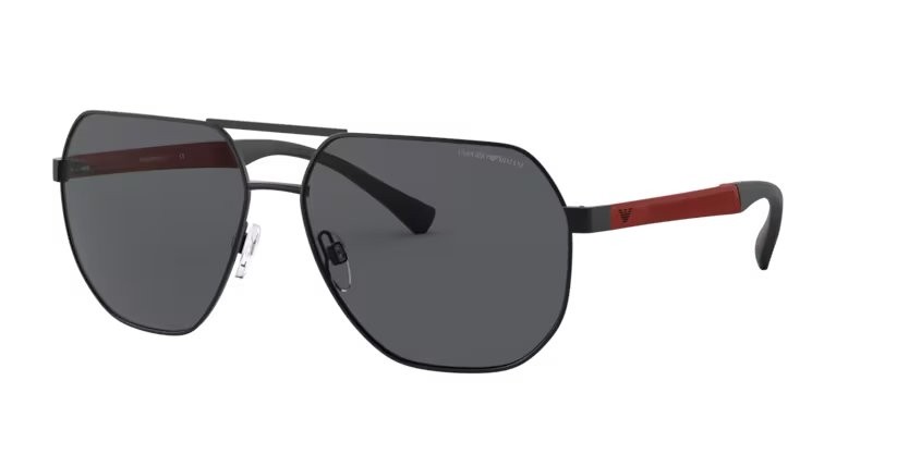 Occhiali da sole Emporio Armani EA 2099D (333087) colore nero opaco forma quadrato lenti grigio