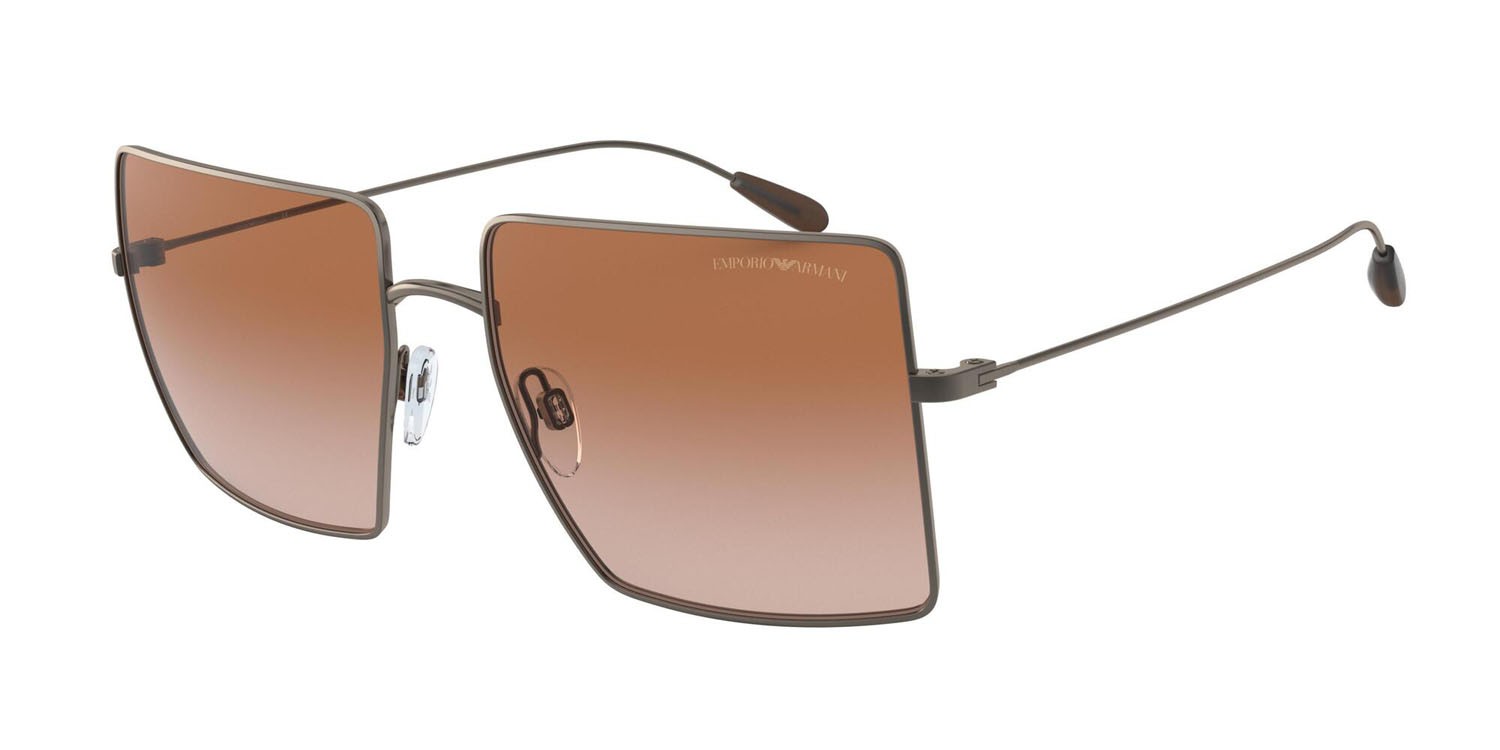 Sonnenbrillen Emporio Armani EA 2101 (300313) farbe gunmetal opaco form quadratisch gläser marrone sfumato