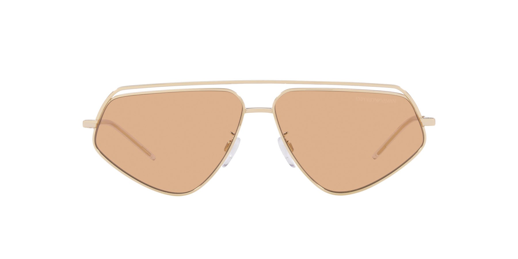Sonnenbrillen Emporio Armani EA 2126 (301393) farbe oro pallido lucido form schmetterling gläser marrone chiaro