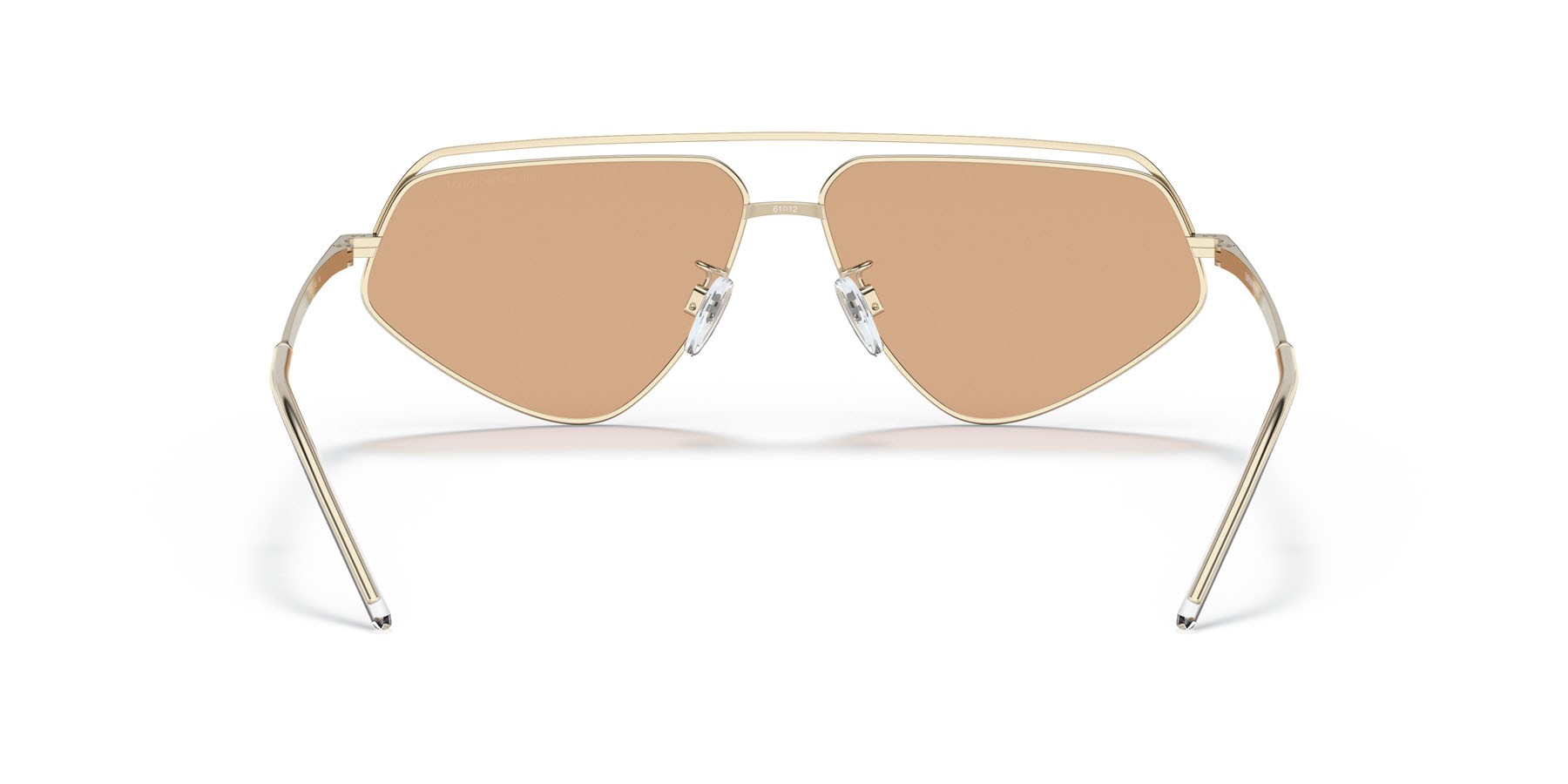 Sonnenbrillen Emporio Armani EA 2126 (301393) farbe oro pallido lucido form schmetterling gläser marrone chiaro