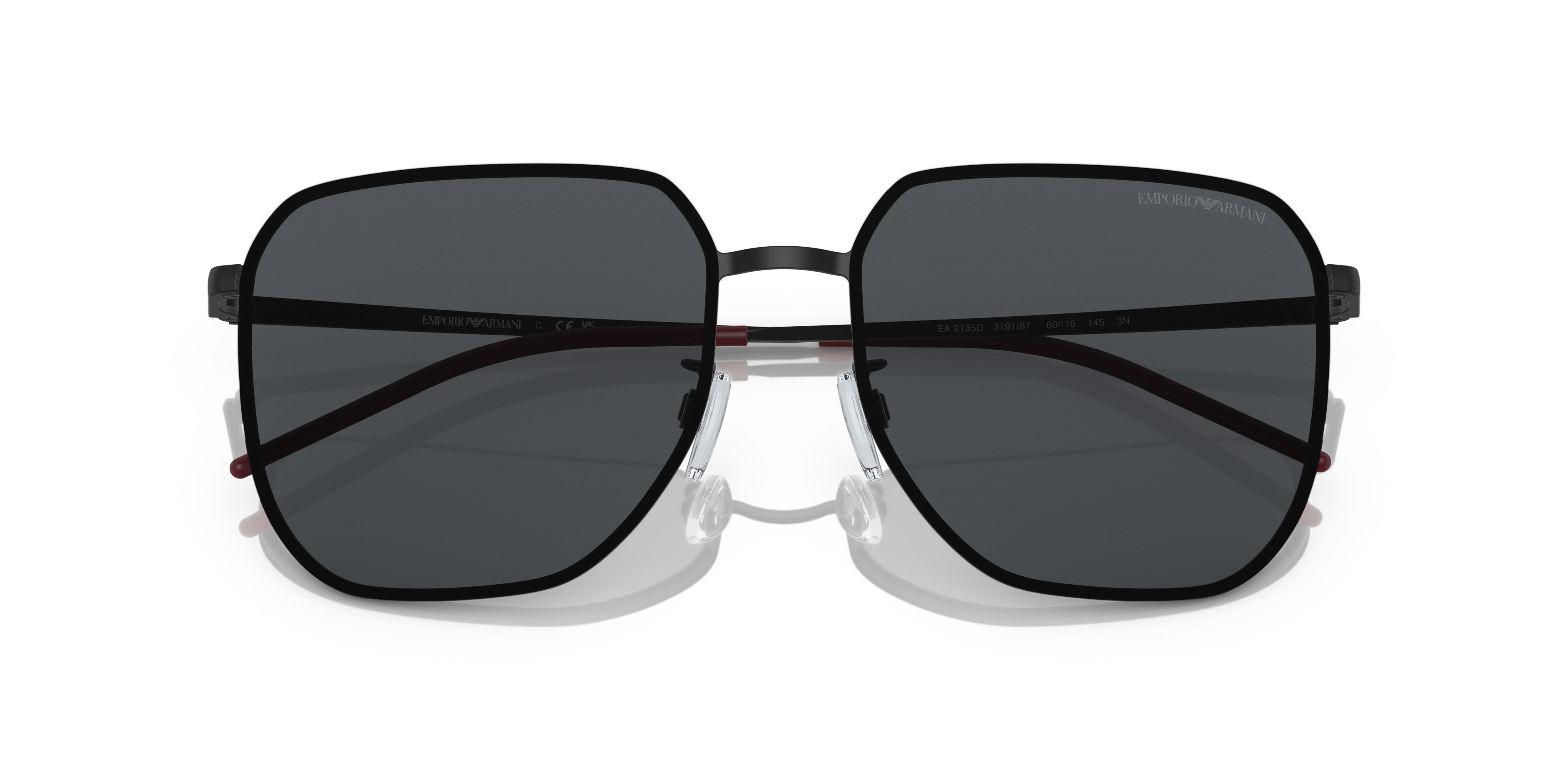 Sonnenbrillen Emporio Armani EA 2135D (319187) farbe nero opaco form quadratisch gläser grigio scuro