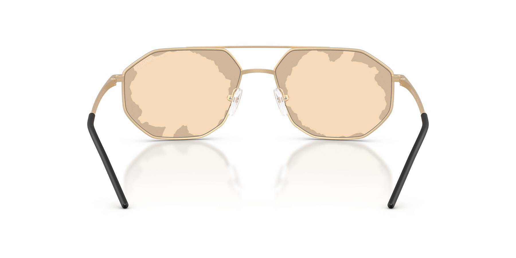 Occhiali da sole Emporio Armani EA 2147 (30027L) colore oro pallido opaco forma irregolare lenti marrone specchiato oro