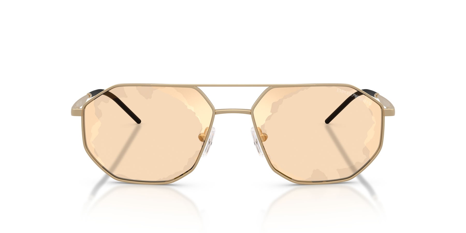 Occhiali da sole Emporio Armani EA 2147 (30027L) colore oro pallido opaco forma irregolare lenti marrone specchiato oro