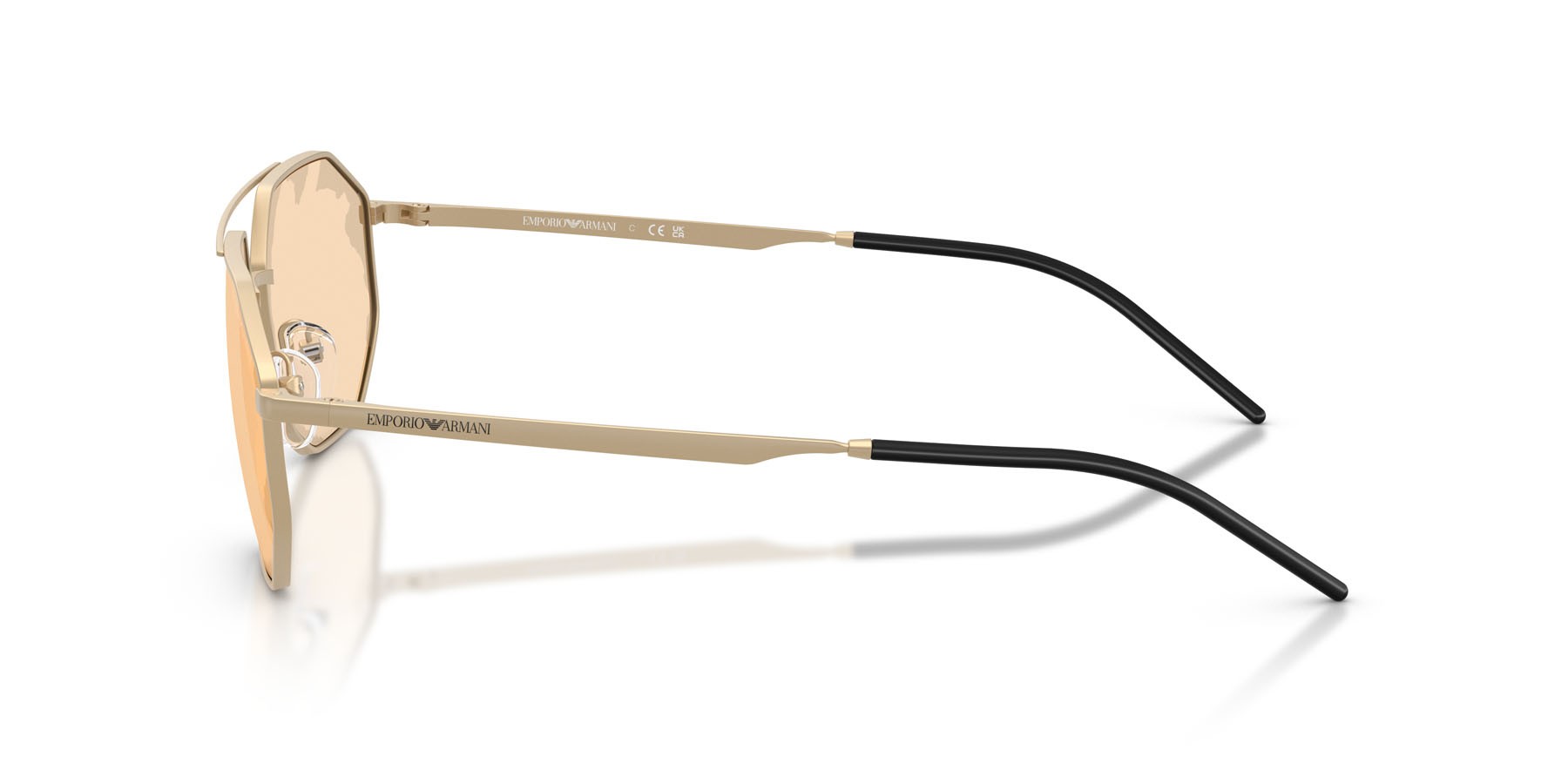 Occhiali da sole Emporio Armani EA 2147 (30027L) colore oro pallido opaco forma irregolare lenti marrone specchiato oro