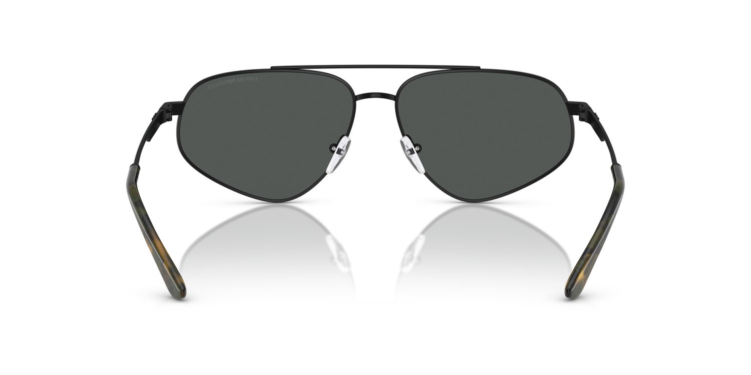 Occhiali da sole Emporio Armani EA 2156 (300187) colore nero opaco forma aviator lenti grigio scuro