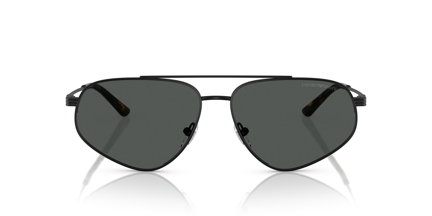 Occhiali da sole Emporio Armani EA 2156 (300187) colore nero opaco forma aviator lenti grigio scuro