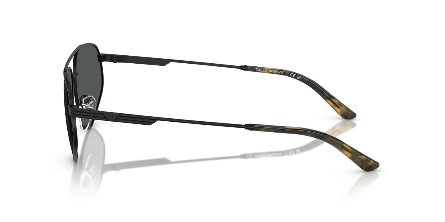 Occhiali da sole Emporio Armani EA 2156 (300187) colore nero opaco forma aviator lenti grigio scuro