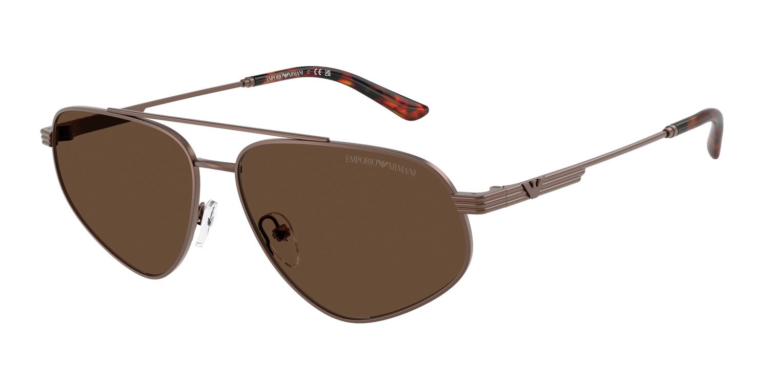 Occhiali da sole Emporio Armani EA 2156 (300673) colore bronzo opaco forma aviator lenti marrone scuro