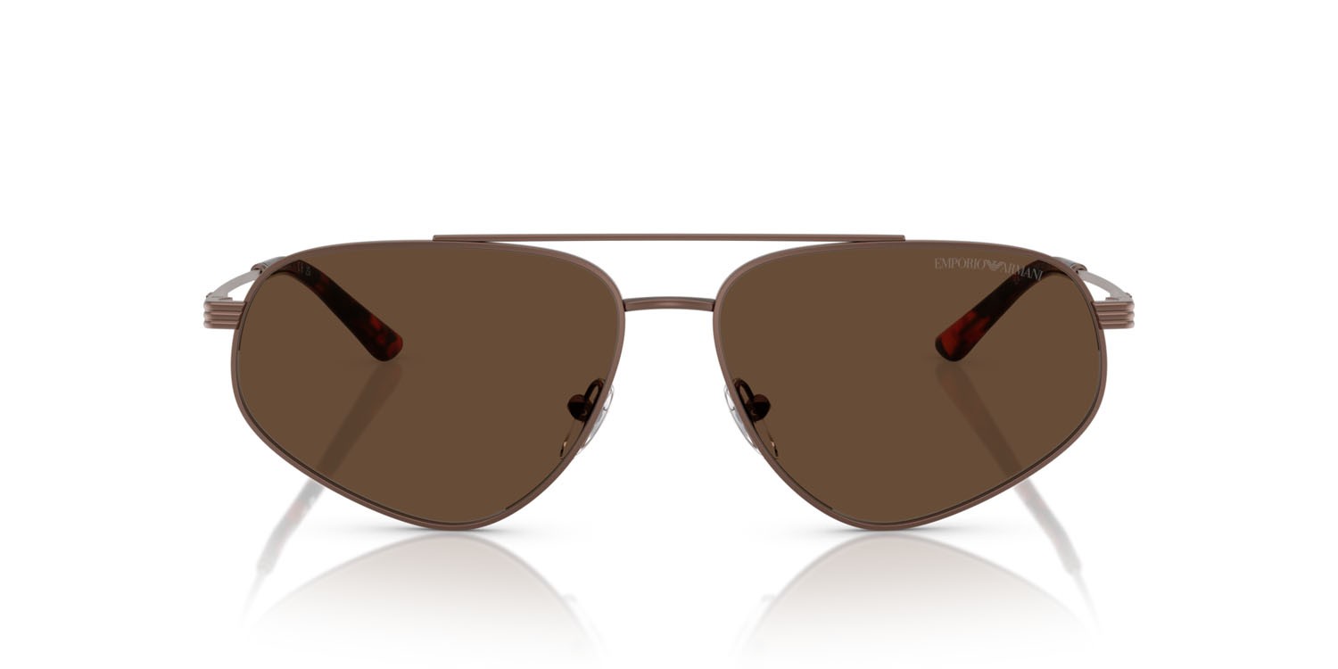 Occhiali da sole Emporio Armani EA 2156 (300673) colore bronzo opaco forma aviator lenti marrone scuro