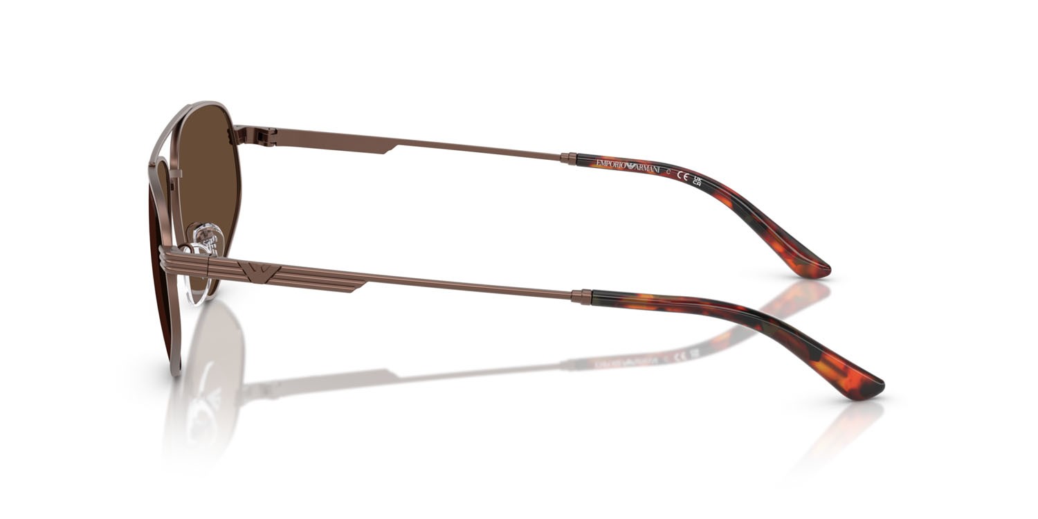 Occhiali da sole Emporio Armani EA 2156 (300673) colore bronzo opaco forma aviator lenti marrone scuro