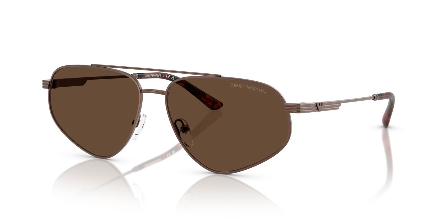 Occhiali da sole Emporio Armani EA 2156 (300673) colore bronzo opaco forma aviator lenti marrone scuro