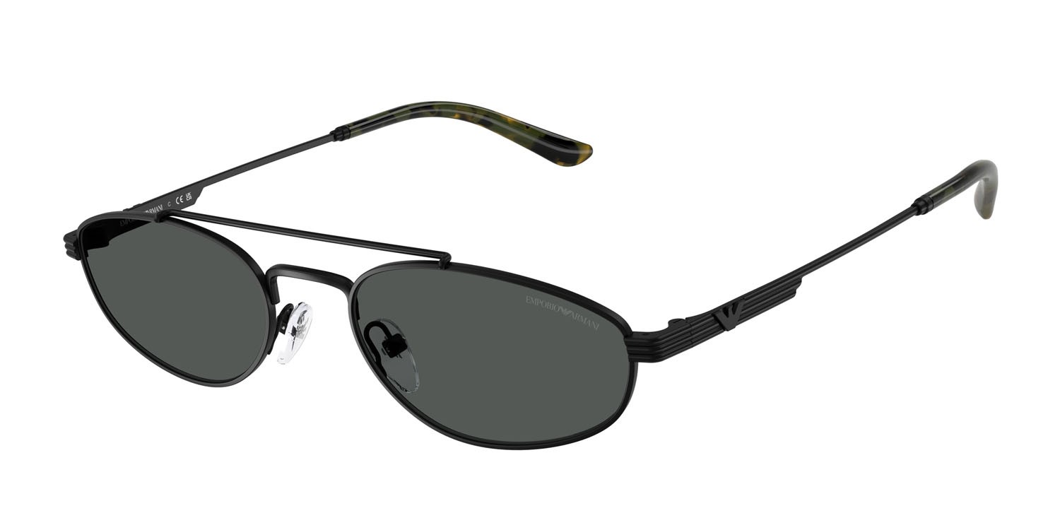 Occhiali da sole Emporio Armani EA 2157 (300187) colore nero opaco forma aviator lenti grigio scuro