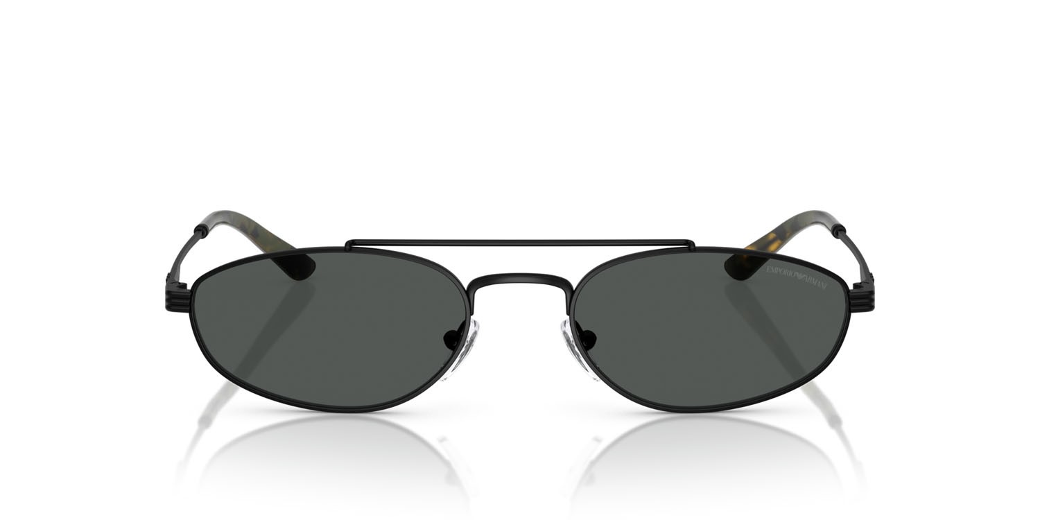 Occhiali da sole Emporio Armani EA 2157 (300187) colore nero opaco forma aviator lenti grigio scuro