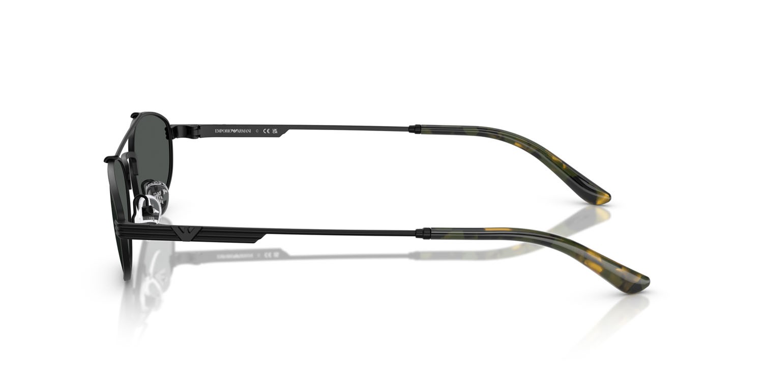 Occhiali da sole Emporio Armani EA 2157 (300187) colore nero opaco forma aviator lenti grigio scuro