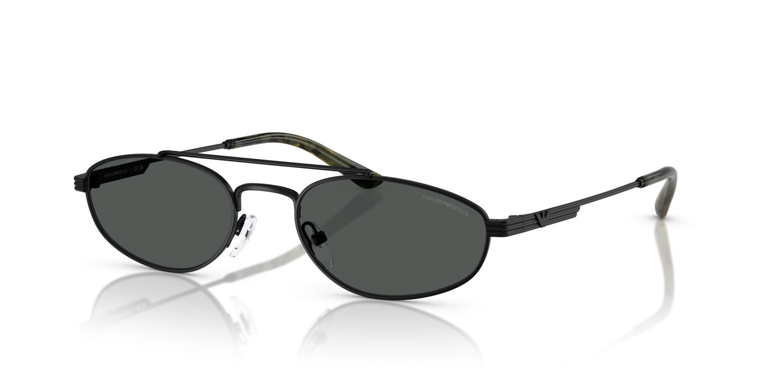 Occhiali da sole Emporio Armani EA 2157 (300187) colore nero opaco forma aviator lenti grigio scuro