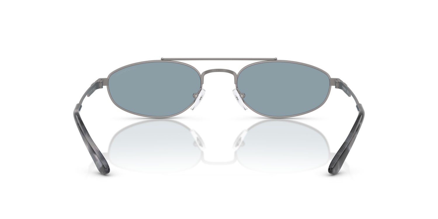 Occhiali da sole Emporio Armani EA 2157 (300372) colore gunmetal opaco forma aviator lenti azzurro