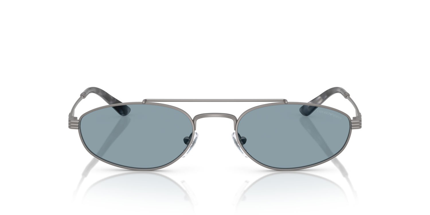 Occhiali da sole Emporio Armani EA 2157 (300372) colore gunmetal opaco forma aviator lenti azzurro