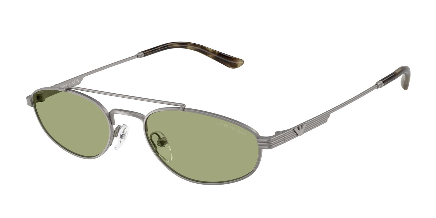 Occhiali da sole Emporio Armani EA 2157 (300382) colore gunmetal opaco forma aviator lenti verde