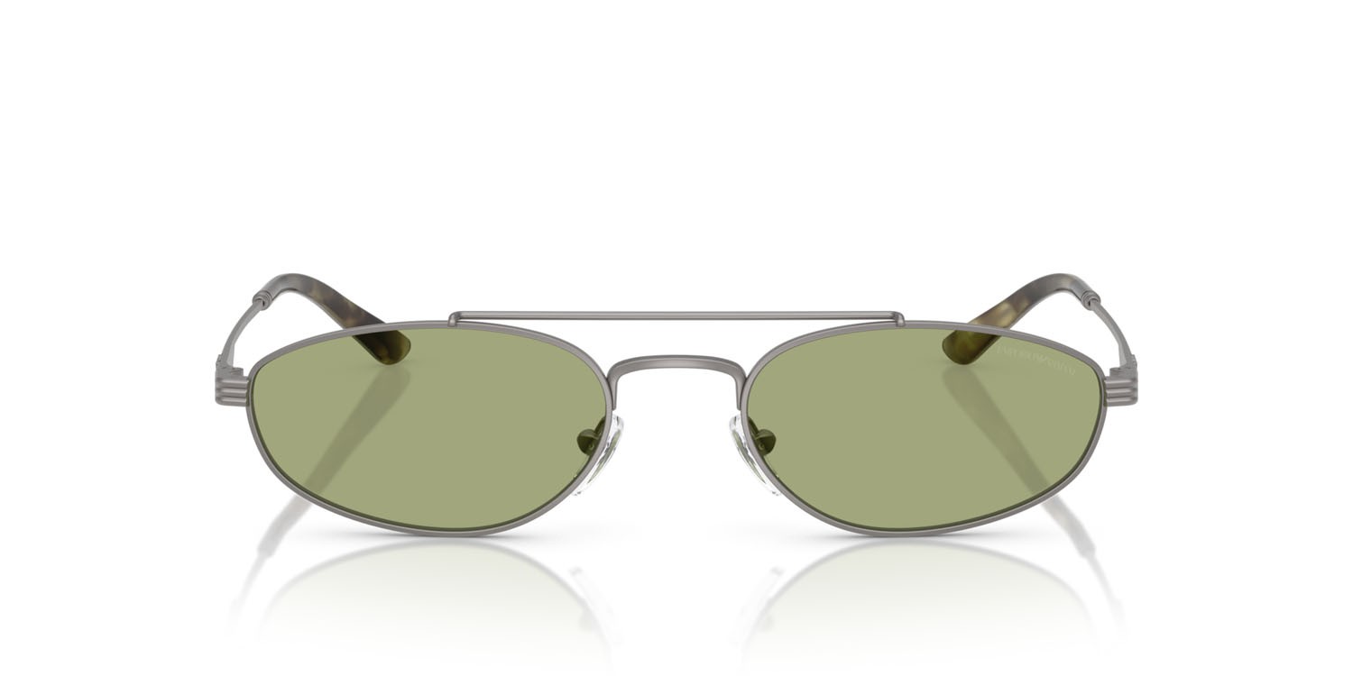 Occhiali da sole Emporio Armani EA 2157 (300382) colore gunmetal opaco forma aviator lenti verde