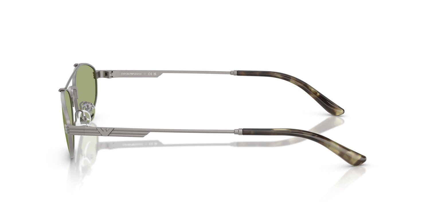 Occhiali da sole Emporio Armani EA 2157 (300382) colore gunmetal opaco forma aviator lenti verde