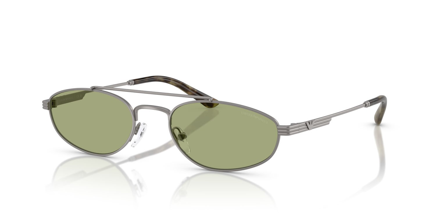 Occhiali da sole Emporio Armani EA 2157 (300382) colore gunmetal opaco forma aviator lenti verde