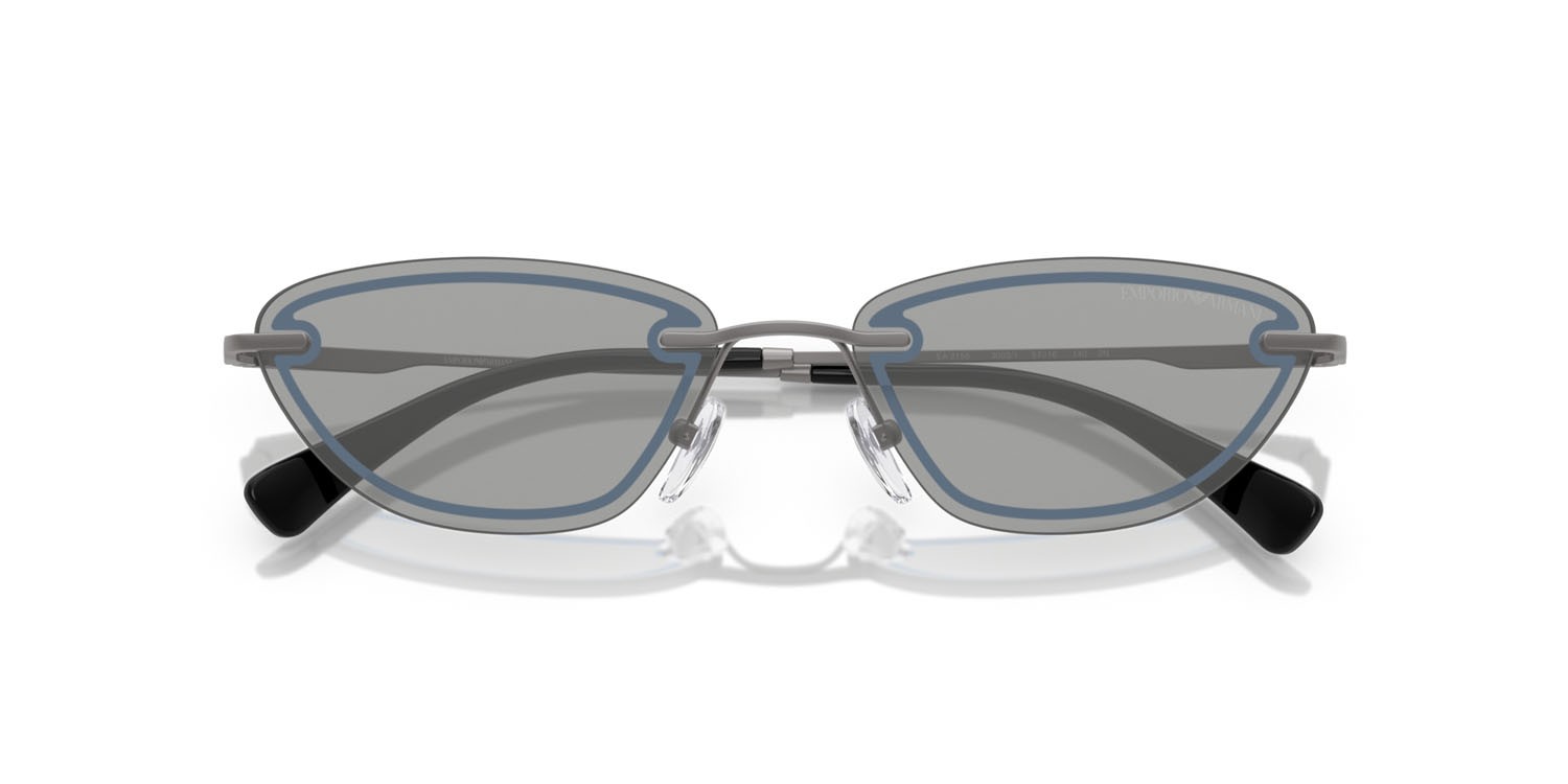 Sonnenbrillen Emporio Armani EA 2158 (3003/1) farbe gunmetal lucido form cat-eye gläser grigio