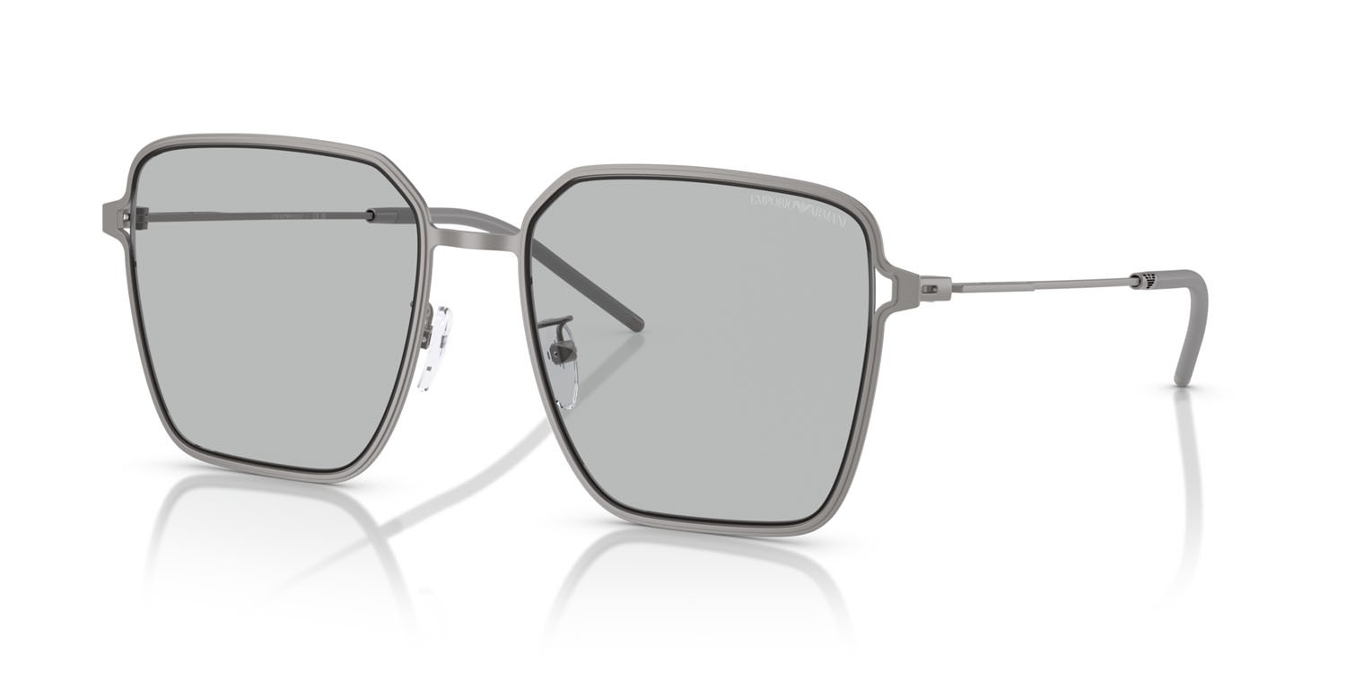 Occhiali da sole Emporio Armani EA 2159D (300387) colore gunmetal opaco forma quadrato lenti grigio chiaro